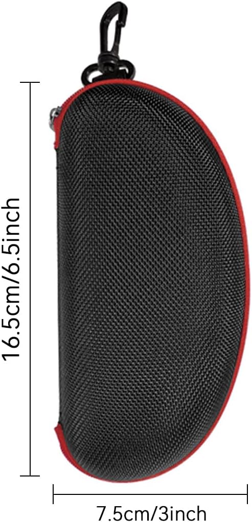 3pcs Zipper Hard Shell Sunglasses Case and Eyeglasses Case Portable Travel Glasses Case with Plastic Hook