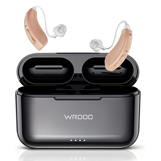 Harmony10 Rechargeable Hearing Aids for Seniors & Adults – Advanced Multi-Channel Digital BTE Hearing Device with Charging Case, Auto-On/Off, Clear Sound Quality, and Tinnitus Masking