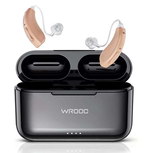 Hearing Aids for Seniors Adults: Rechargeable OTC Hearing Aids for Noise-Cancelling, Clear Sound with 38dB Peak Gain, Easy Volume Adjustment, 30Hrs Use & 120Hrs Charging Case for Hearing Loss