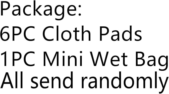 7 Pcs Resuable Menstrual Pad Sets Including 1Pc Mini Wet Bag and 6Pcs Regular Flow Menstrual Pads Waterproof Mama Cloth Sanitary Napkins