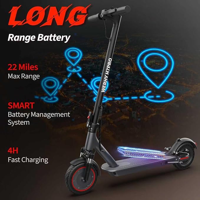 Electric Scooter, 10"/8.5" Solid Tire, 500W/350W Powerful Motor & 19/22 MPH Top Speed, 28/25/22/16 Miles Long Range, Folding E Scooter with Dual Braking for Teens and Adults