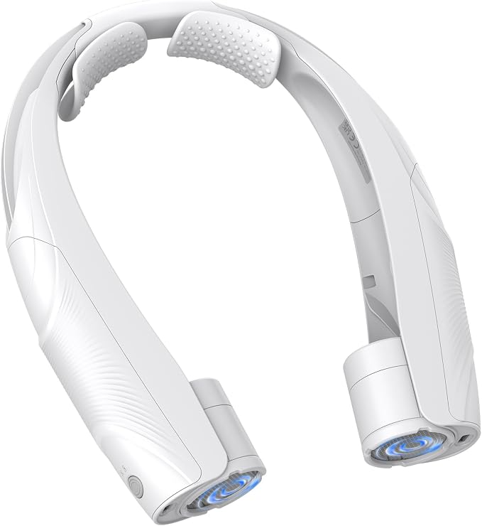 Neck Fan, 6000mAh USB Rechargeable Hands Free Personal Fan, 6 Speeds Adjustable Portable Neck Fans, Faster Cooling Wearable Fan, Ultra Quiet for Outdoor, Travel, Home, Office - White