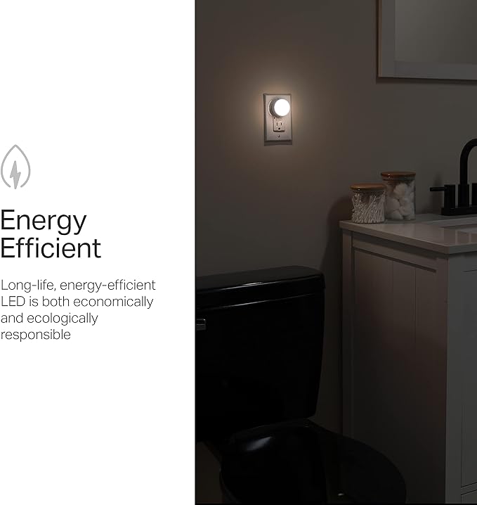 Lights by Night, Mini LED Night Light, Plug-In, Dusk to Dawn Sensor, Warm White, Compact, UL-Certified, Ideal for Bedroom, Bathroom, Nursery, Hallway, Kitchen, 45176, 1 Pack, 6 Count | Warm White 3000K Light, Night Lights Plug Into Wall for Bedroom, Ba...