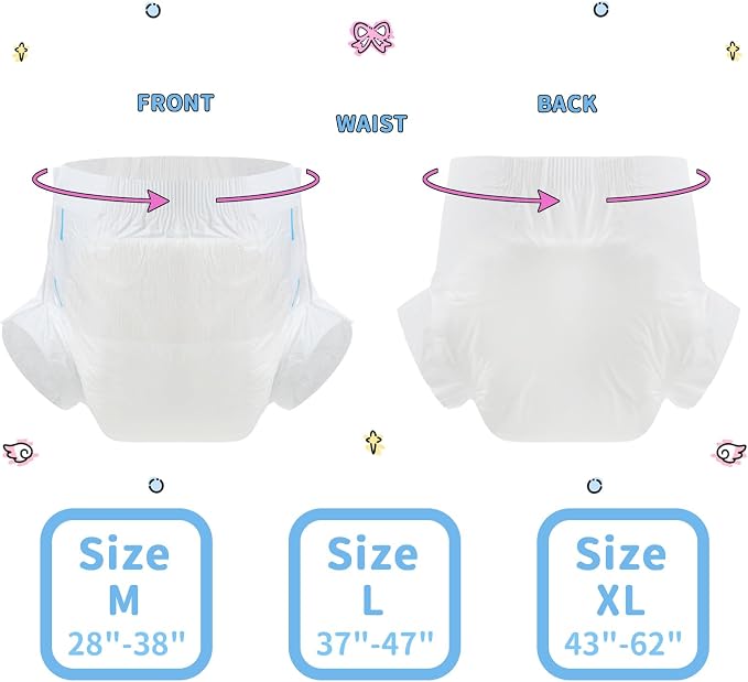 CutiePlusU Disposable Diaper 10 Pieces Protective Underwear White 28"-38"