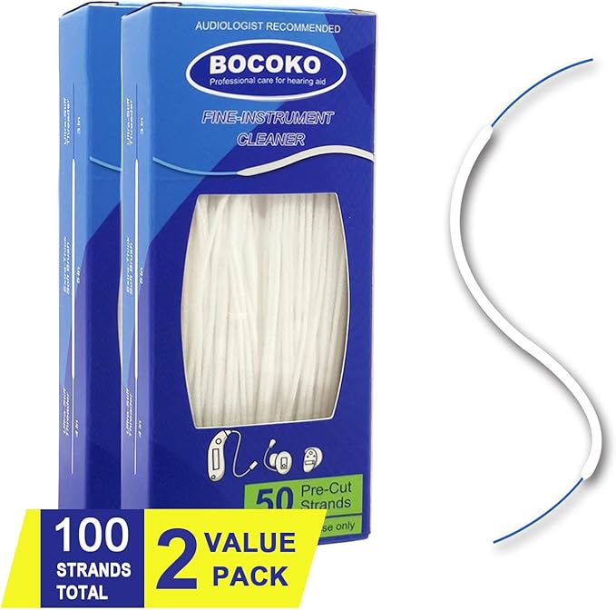 100 Count Hearing Aid Cleaner Ready-to-Use Stands Effective Thread-Fine Instrument Cleaning Kits for Hearing Devices (100)