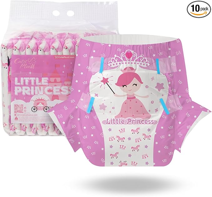CutiePlusU Diapers 10 Pieces Protective Underwear Absorbent Briefs Pink(Large 37"-47")