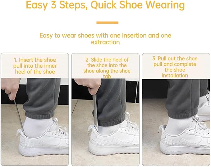 Stainless Steel Shoe Horn 11.8in Long Handle Shoe Helper for Seniors Pregnant Women Kids Heat Shoehorn for Easy Shoeing Easy to Use for Large Medium Small Feet Travel Storage Reversible Shoehorn
