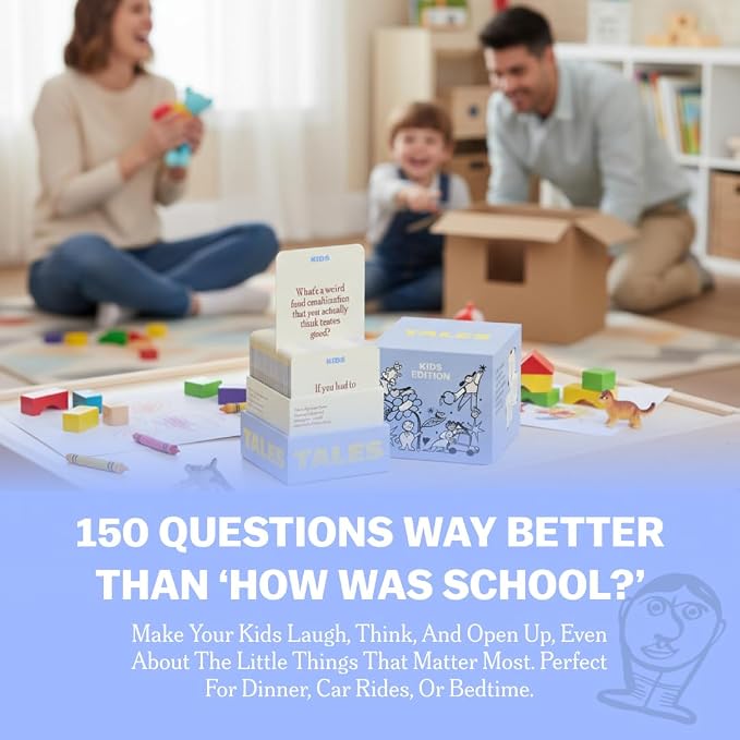 TALES 150 Conversation Cards, Kids Edition, Road Trip Game, Family Bonding