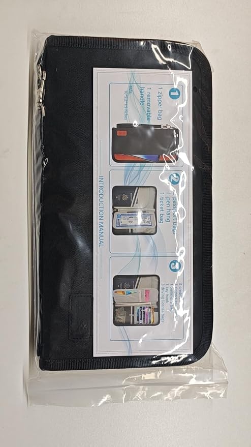 Passport Holder Family, RFID Blocking Travel Passport Wallet for 4-6 Women Men, Waterproof Travel Document Organizer Credit Cards Case, Portable Passport Bag with Zipper Pocket (Black)