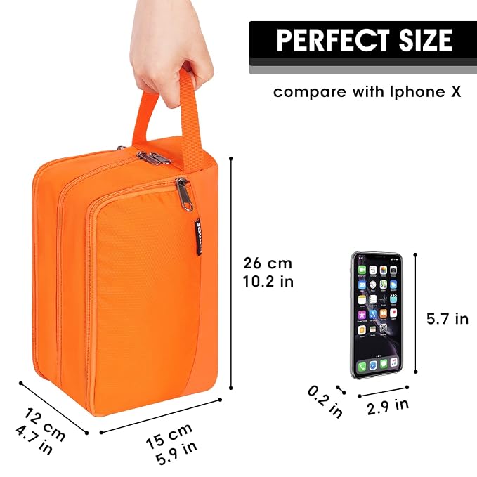 WANDF Travel Toiletry Bag for Men, Small Dopp Kit for Toiletries | Water-Resistant Fabric, Travel Bag for Toiletries, Compact Storage, Shaving Accessories, Weekend Trips