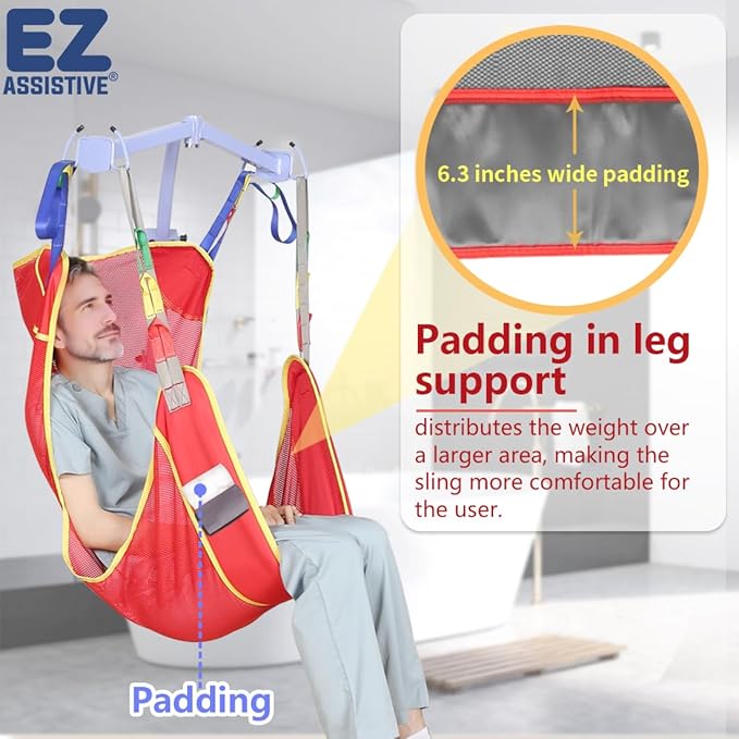 Universal Full Body Patient Lift Sling for Patient Lift or Transfer, Lift Sling with Mesh Fabric Suitable for Bedridden,Elderly or Disabled to Bathing