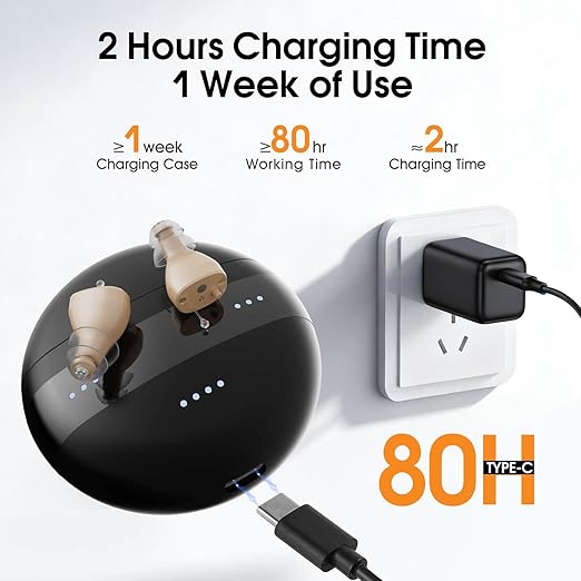 Hearing Aids for Seniors,Hearing Amplifiers Noise Cancelling,Invisible,Rechargeable,Lightweight,All Day Comfort,for Daily,Outdoor.
