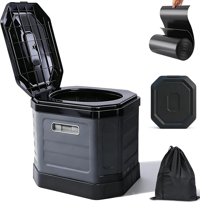 Camping Toilet for Adults - Portable Folding Toilet with Lid,Travel Portable Potty for Adults,Porta Potty Car Portable Potty