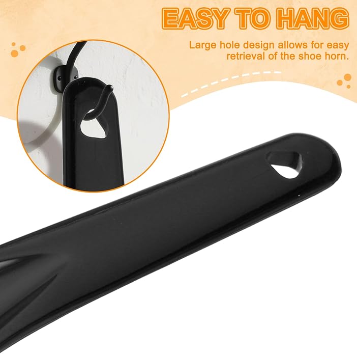 HARFINGTON Shoe Horn Plastic Straight Handle Shoe Helper Metal Shoehorns for Women Men Seniors Boots