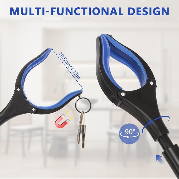 2-Pack Grabber Reacher Tool, 36" Foldable Trash Picker Upper | Extra Long Heavy Duty Grippers with Magnets & Rotating Jaw - Pickup Tool for Seniors, Mobility Aid, Trash Picker
