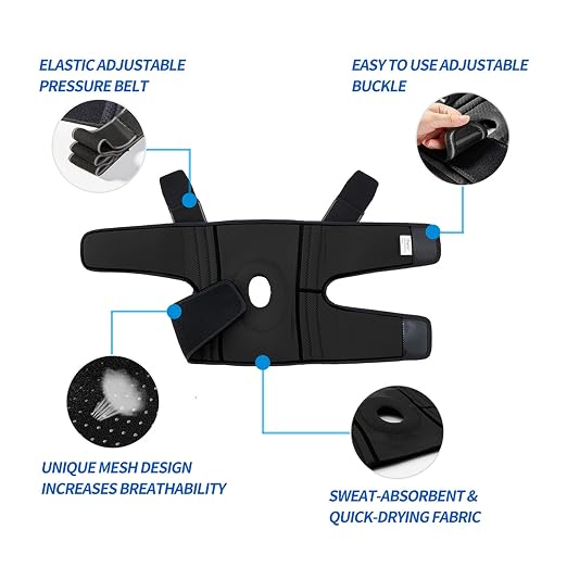 DOUFURT Knee Brace for Men & Women, Side Stabilizers & Patella Gel Pads | Plus Size Adjustable Knee Brace Support Relieves Meniscus Tears, Knee Pain, Arthritis, ACL/MCL Recovery, Daily Activities