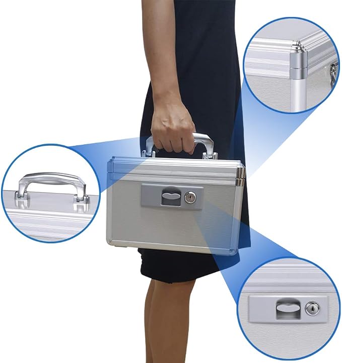 Portable Lock First Aid and Medicine Storage Box for Collection Organizing Keeping Carrying Health Care Drugs Accessories Tools (Small)