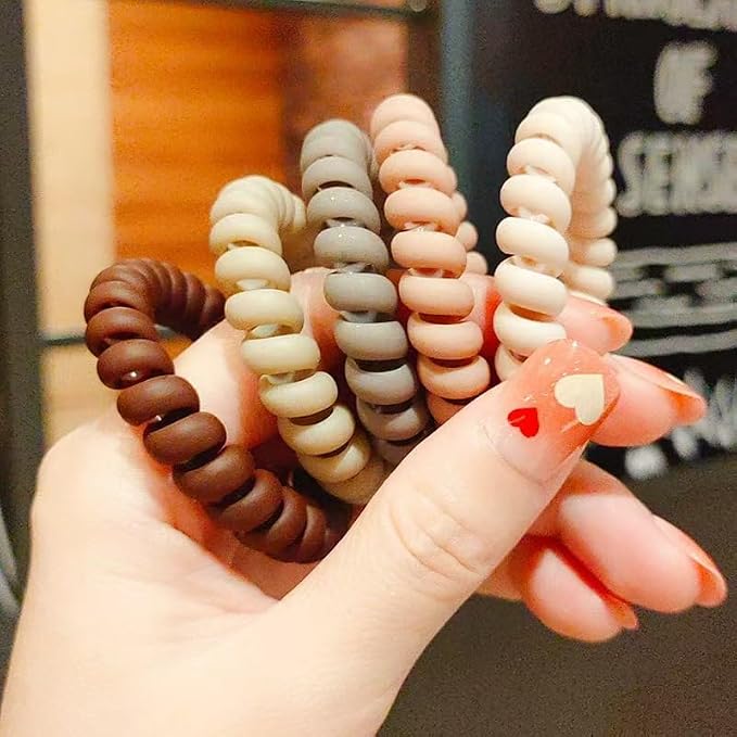 7 PCS Stretchable Spiral Coil Wrist Keychain