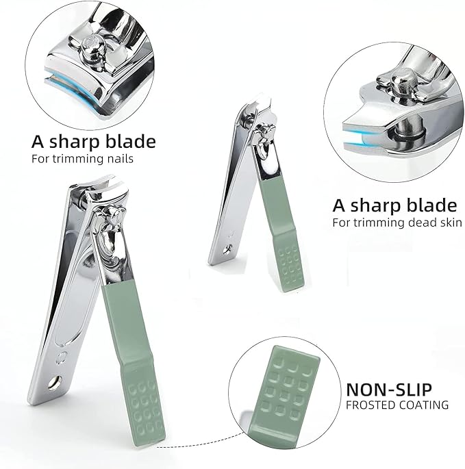 Manicure Set Nail Clipper Set Women Men Nail Clippers Kit Toenail Fingernail Cutters Personal Care Tools Manicure Pedicure with Travel Case Nail Grooming Kit Valentine's Day Gifts for Women Men