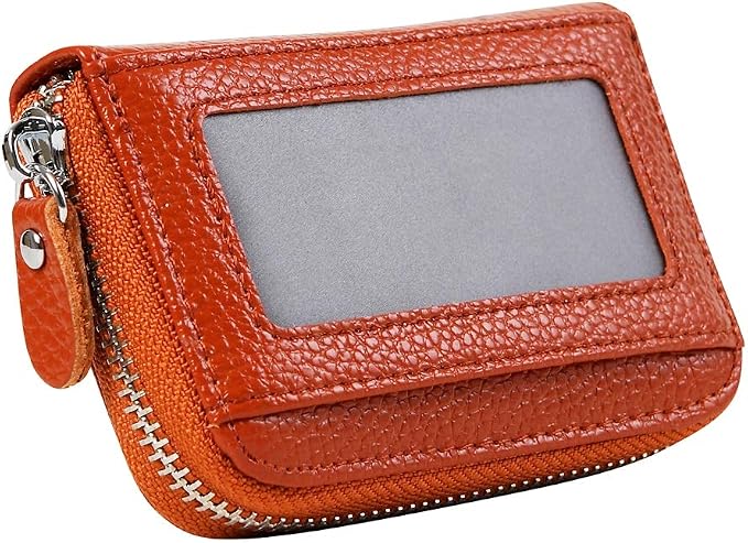 Women's RFID Blocking 12 Slots Credit Card Holder Leather Accordion Wallet