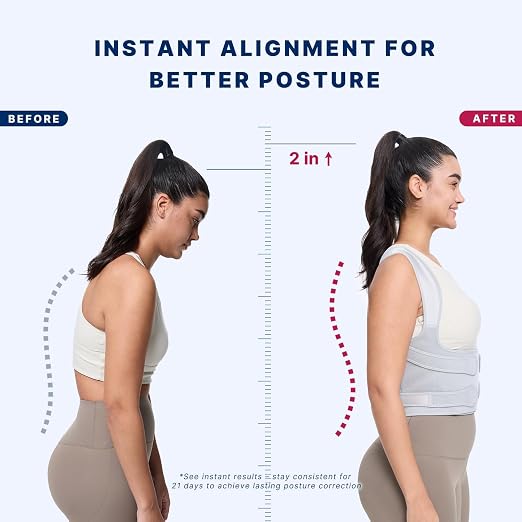 Fit Geno Back Brace Posture Corrector for Women and Men, Shoulder Straightener, Adjustable Full Back Support, Upper and Lower Back Pain Relief - Scoliosis, Hunchback, Thoracic, Spine Corrector (M)