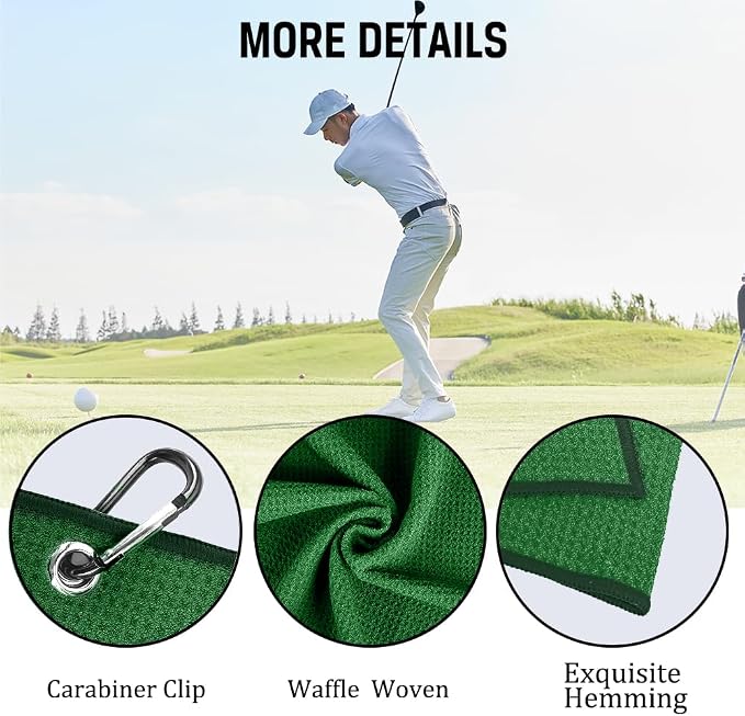 ERHACHAIJIA Yes I'd Have A Retirement Plan Embroidered Golf Towel for Men | Funny Golf Accessories Gifts for Men Women Golfer Grandma Grandpa Mom Dad, Father's Day Retirement Gifts, With Carabiner Clip