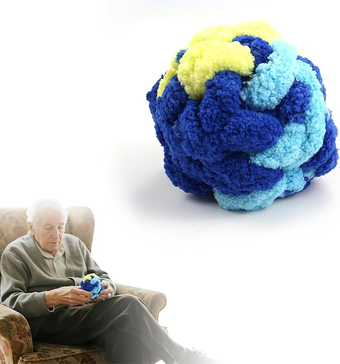 Sensory Ball for Anxiety Relief and Alzheimer's Dementia - Squeezeable Fidget Ball for Alzheimer's Dementia, Autism, ADHD, Bouncy Ball for Skin Pickers and Special Needs (Bright Blue)