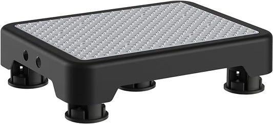 Ronlap One Step Stools for Adults, Portable Safety Step Platform for Seniors Small Plastic Bedside Step Stool Mobility Wide Step Stools Elderly Assistance for Shower Bed Car Stair Outdoor, Black-Gray