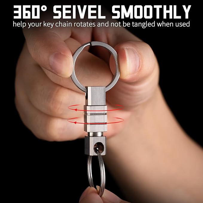 TISUR Titanium Quick Release Keychain,Detachable Pull Apart Key Chain Rings