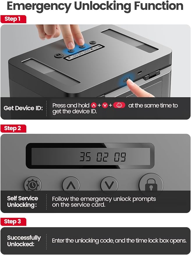 Vaydeer Metal Timed Lock Box, Phone Lockbox with Timer, iPad Safe Container, Self-Control Locker with USB-C Charge,Electronic Device Time Release Jail for Cellphone/Tablet/Medicine/Snack/Alcohol-Large