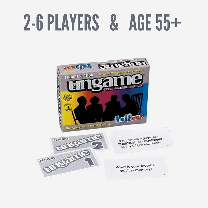 Pocket UNGAME - Seniors Edition - Non-Competitive Card Game for Seniors to Discuss, Share Values & self Express - Take a Walk Down Memory Lane - Age 55+