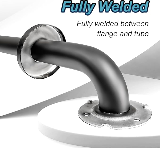 Handicap Grab Bars, 2 Pack 18 Inch Shower Grab Bar for Seniors, 304 Stainless Steel ADA Grab Bars for Bathtubs and Showers, Safety Shower Handles for Elderly, Disabled (Matte Black Knurled)