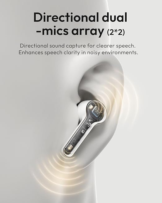 Cearvol Diamond X1 OTC Hearing Aids with Bluetooth Rechargeable App Control Noise Reduction Long Battery Life Comfort Fit for Mild to Moderate Hearing Loss, White