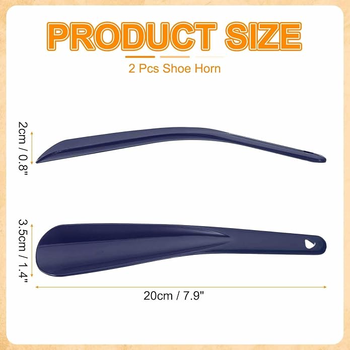 HARFINGTON Shoe Horn Plastic Straight Handle Shoe Helper Metal Shoehorns for Women Men Seniors Boots