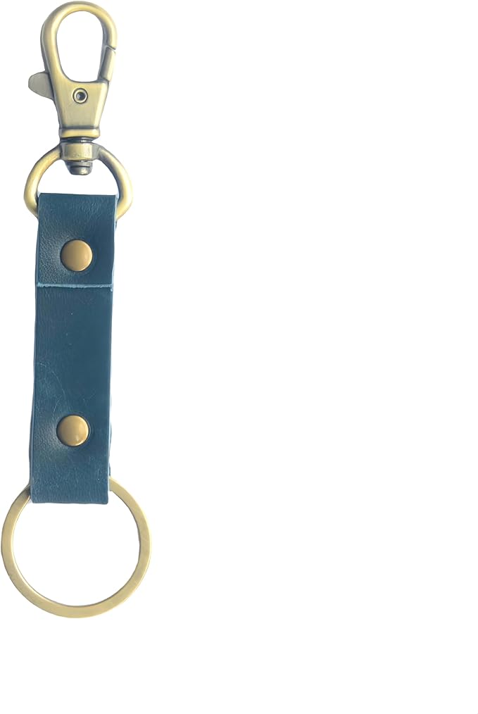Genuine Leather Keychain Walnut Leather Key Holder Mens Belt Key Chain Ring Fob