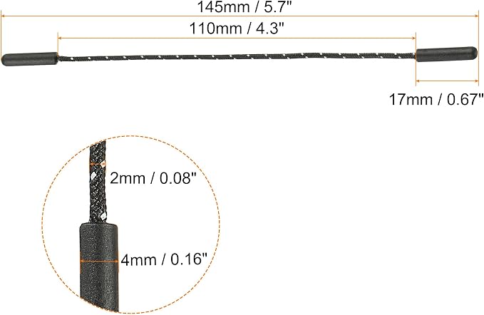 PATIKIL Zipper Pulls Extension Handle Cord, 15 Pack Finger Use Plastic Curve Puller Tab Tag Extender for Luggage Backpacks, Black