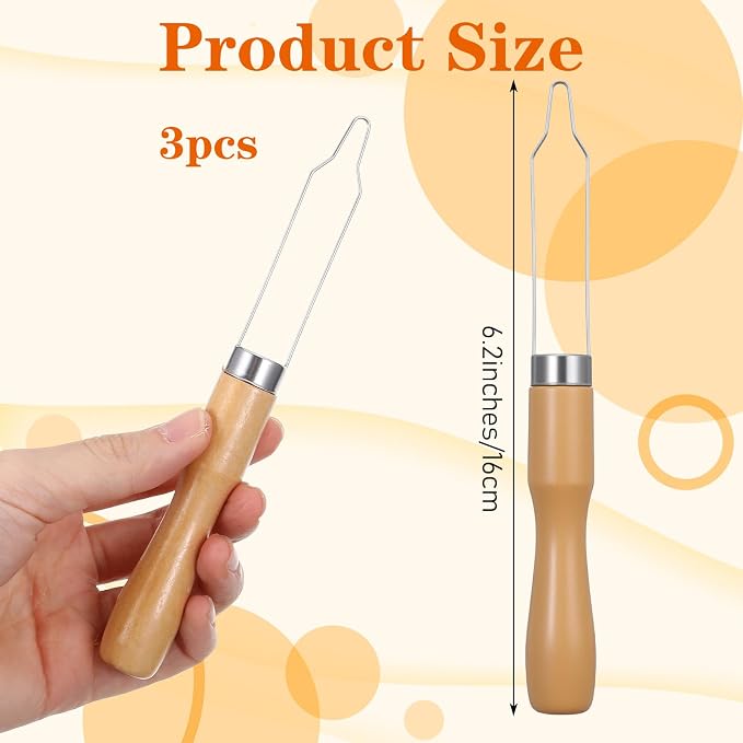 3 Pack Button Hook for Seniors | Button Assist Device with Easy-Grip Wooden Handle for Shirts, Coats, Assistance Products for Arthritis & Limited Dexterity