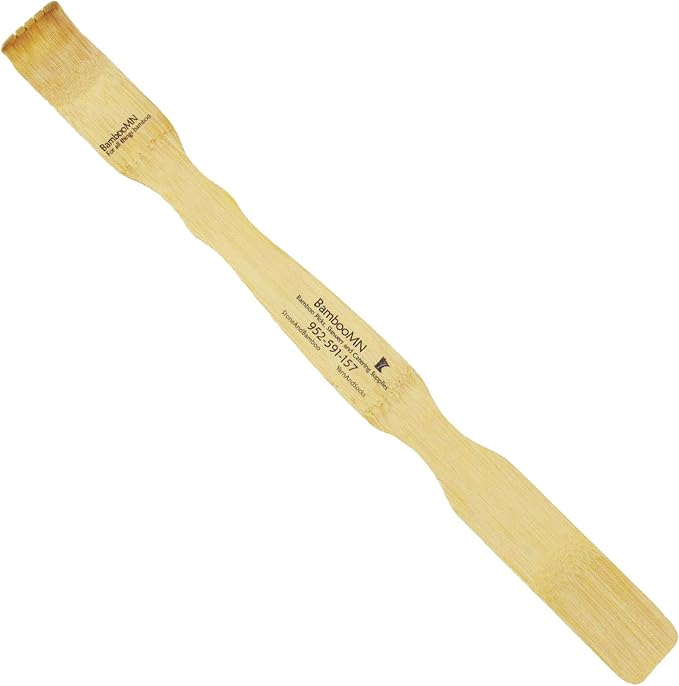 BambooMN Brand 100 Piece 17.5 Inch Logo Traditional Back Scratchers Shoehorn