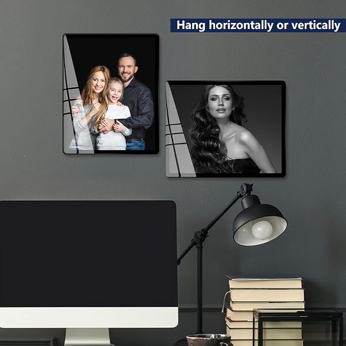 Bluesun 11x14 Picture Frame Black, Vertical & Horizontal Wall & Tabletop | 11×14 Black Photo Frame with Tempered Glass & Rounded Corners,Perfect for Family Friends Living Room Bedroom Hallway Office