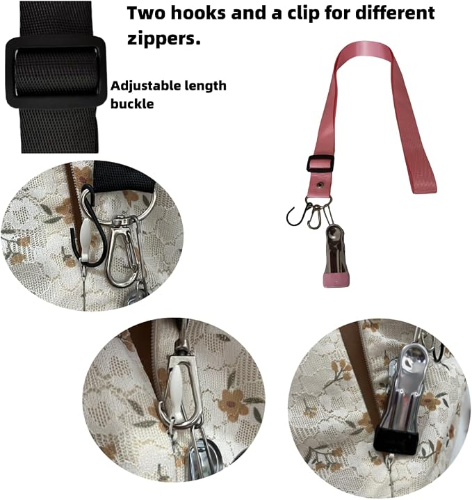 Generic Dress Zipper Pull Helper with Hooks and Clip - Easy Zipper Pulls for Dresses (Pink), J40-42