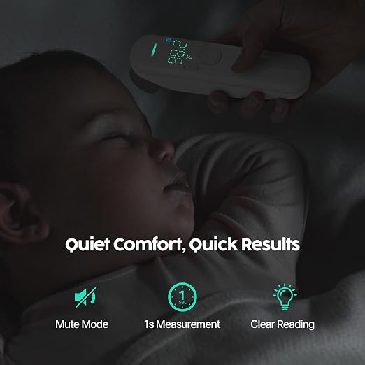 3-in-1 No Touch Forehead Thermometer - Body & Room Temperature + Indoor Humidity Check | Baby Thermometer for Infants, Kids, Adults, Medical Grade, All-in-one Family Care Device