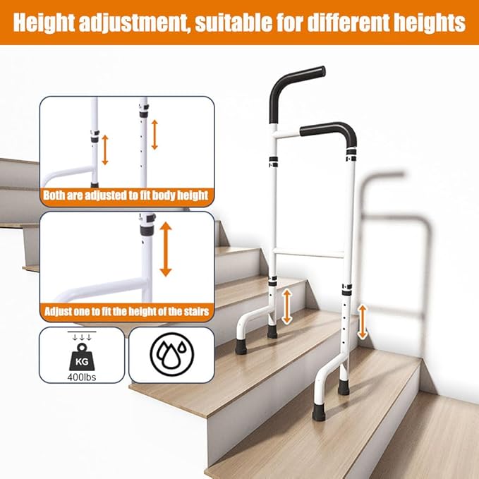 Stand Assist bar , Elderly Adjustable Aluminum Assistive Device Portable , Lift Stair Assist Mobility Aid , for Seniors Elderly, Adults and Others who Need Extra Help, Can Withstand 400 Pounds