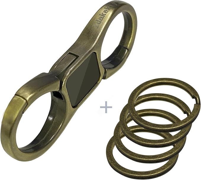 Idakekiy Key Chain Quick Release Spring with 4 Key Rings Heavy Duty Car Keychain Organizer for Men and Women