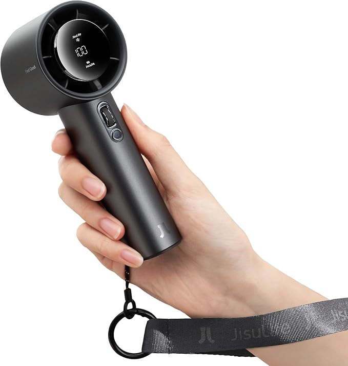 JISULIFE Handheld Fan Pro1S - Next-Gen Airflow: Up to 40H Runtime | Metal Body-Enduring Quality, 1-100 Speed Scroll Wheel, 5000mAh-Portable Fan for Travel, Gifts for Women Men(Starry Grey)