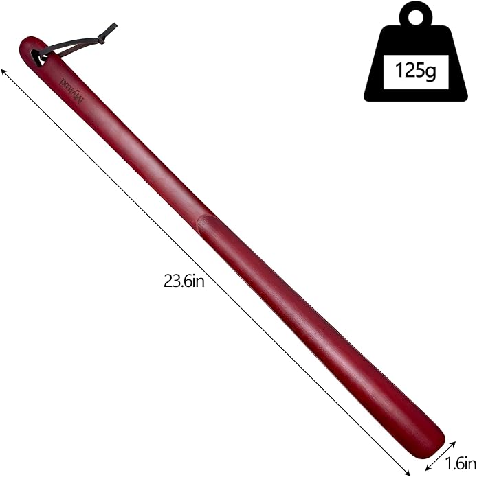 Myluxi Wooden Shoe horn Long Handle for Seniors Men,Women-23.6in Long Handled Shoehorn,Shoe Helper for Home/Travel