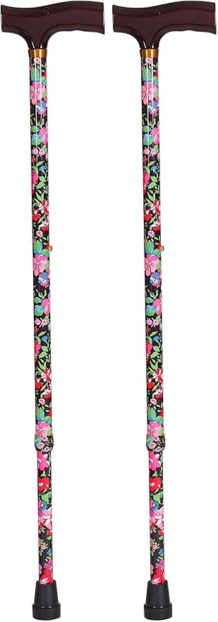 DMI Lightweight Aluminum Adjustable Walking Cane with Derby-Top Handle for Men and Women