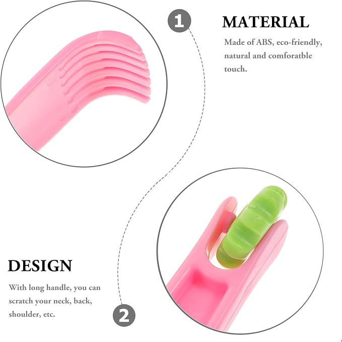 Healifty 2 Pack Portable Back Scratcher Long Handle Hand Shaped Itch Rake Massager for Neck Shoulder and Back Relief Home Use Gift for Family