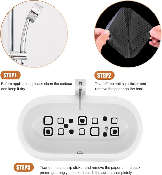 Non-Slip Bathtub Stickers, 72 PCS Safety Bathroom Tubs Showers Treads Adhesive Decals Scraper (Black)