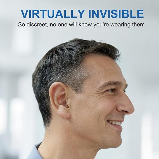 AUSTONE Rechargeable Hearing Aids for Seniors 16-Channel Noise Reduction | Invisible design, Comfort Fit with Portable Charging Case