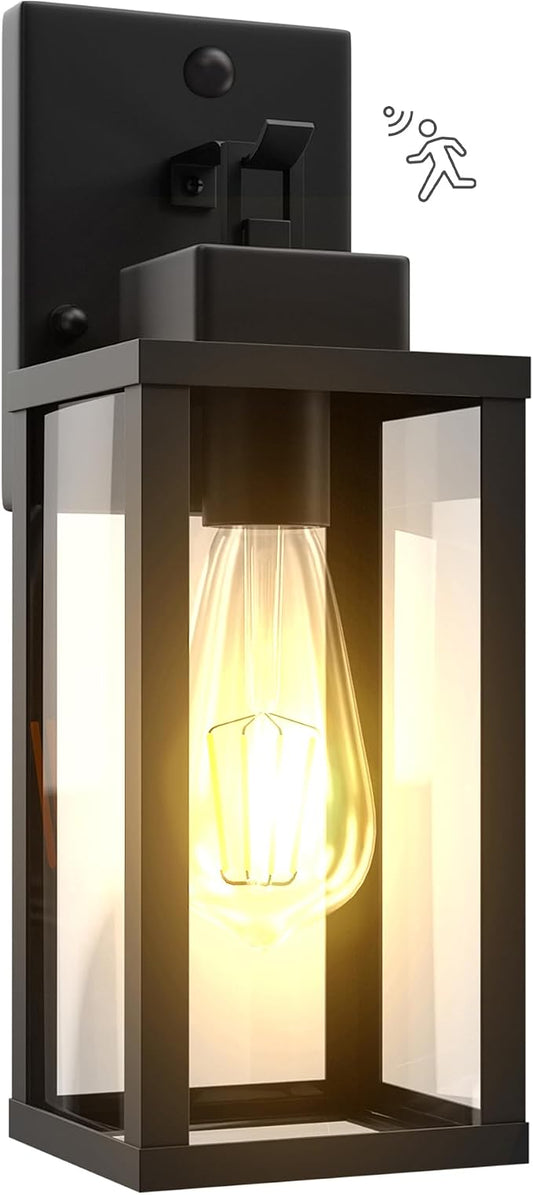 14.6 Inch Motion Sensor Dawn to Dusk Outdoor Sensor Light Fixture Anti-Rust Exterior Wall Lighting Waterproof Outdoor Wall Lantern for Porch Patio Front Door Garage